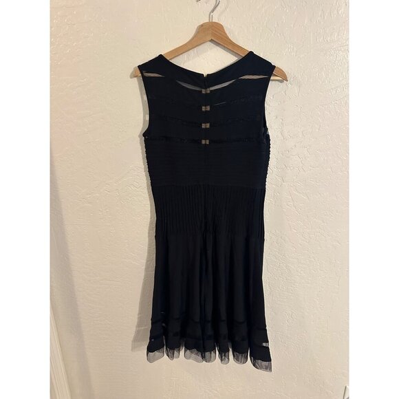 NWT Tadashi Shoji Black Mesh Illusion Cocktail Dress - Picture 9 of 14